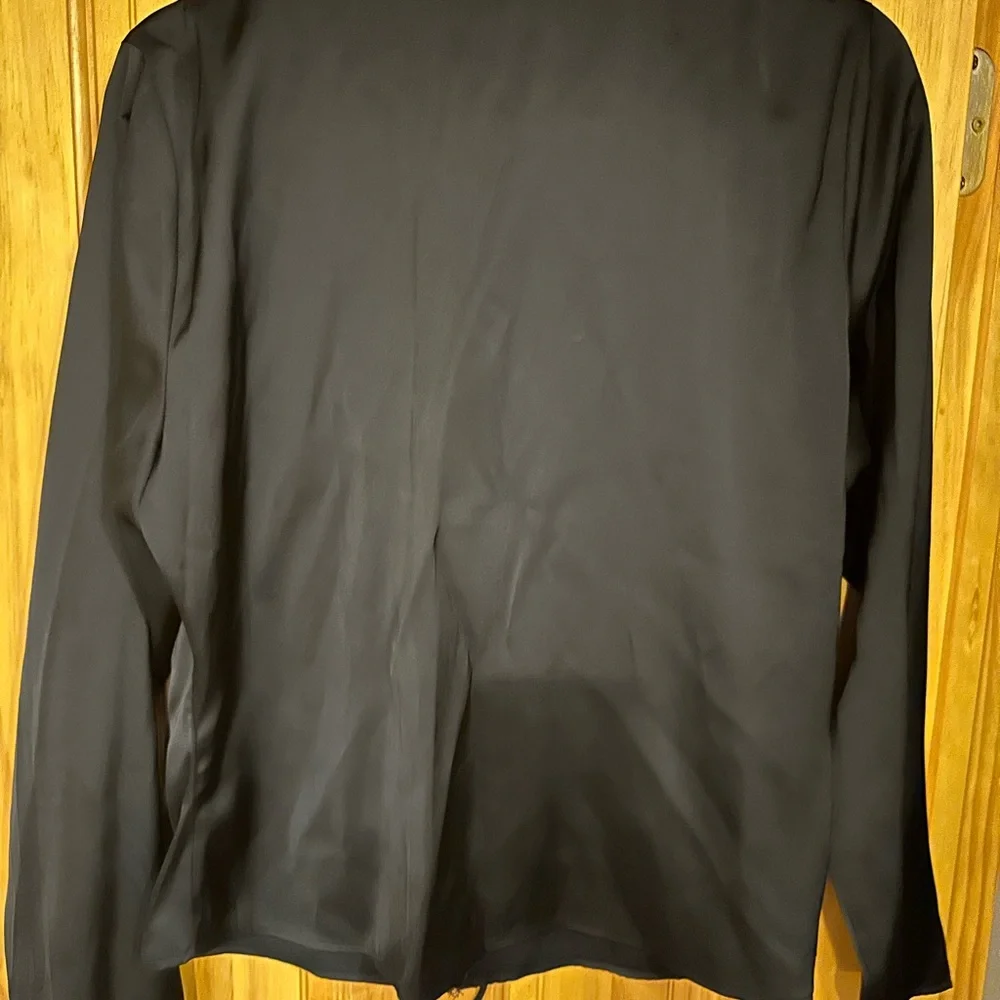 Abercrombie & Fitch Long Sleeve Lace Trim Tie Front Top - Picture 5 of 7